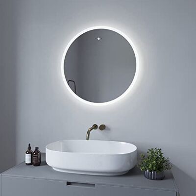 AQUABATOS ® Badrumsspegel LED-badrumsspegel med belysning 60 x 60 x 2,5 cm IR-sensor infraröd gestkontroll kall vit 6 400 K dimbar smal design AQUABATOS ® Badrumsspegel LED-badrumsspegel med belysning 60 x 60 x 2,5 cm IR-sensor infraröd gestkontroll kall vit 6 400 K dimbar smal design