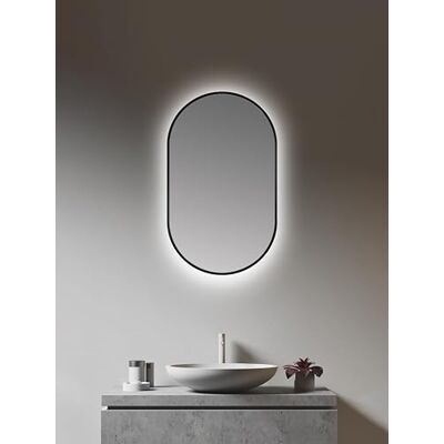 Talos LED-spegel oval svart 45 x 75 cm – lämplig för ditt badrum – väggspegel med rumsljus runt om – med högkvalitativ aluminiumram Talos LED-spegel oval svart 45 x 75 cm – lämplig för ditt badrum – väggspegel med rumsljus runt om – med högkvalitativ aluminiumram