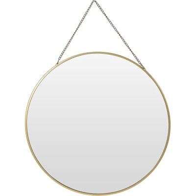 WELL HOME MOBILIARIO & DECORACIÓN Rund spegel i guldmetall med kedja Ø29 cm WELL HOME MOBILIARIO & DECORACIÓN Rund spegel i guldmetall med kedja Ø29 cm