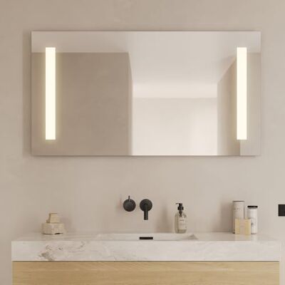 Loevschall Godhavn fyrkantig spegel med belysning LED-spegel 120 x 65 cm Badrumsspegel med LED-belysning justerbar badrumsspegel med belysning Loevschall Godhavn fyrkantig spegel med belysning LED-spegel 120 x 65 cm Badrumsspegel med LED-belysning justerbar badrumsspegel med belysning