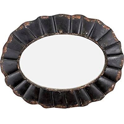 Creative Kreativ Co-op oval spegel med sliten svart skulpterad metallram Creative Kreativ Co-op oval spegel med sliten svart skulpterad metallram