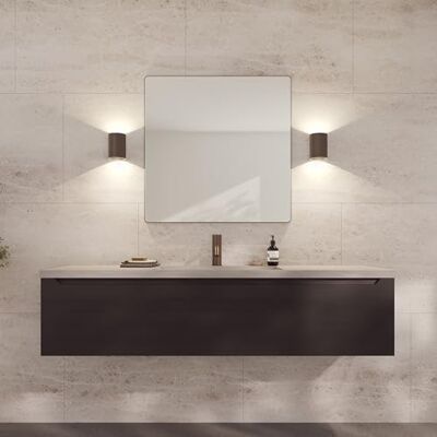 Loevschall Refine spegel Väggspegel brun med ram 80 x 80 cm Dekorativ spegel för badrum, vardagsrum, sovrum & hall minimalistisk och elegant spegel av borstad mässing Loevschall Refine spegel Väggspegel brun med ram 80 x 80 cm Dekorativ spegel för badrum, vardagsrum, sovrum & hall minimalistisk och elegant spegel av borstad mässing