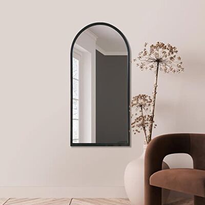 MirrorOutlet välvd modern svart stor välvd metall modern väggspegel: 120 cm x 60 cm – lämplig för sovrum, vardagsrum, omklädningsrum och vardagsrum. MirrorOutlet välvd modern svart stor välvd metall modern väggspegel: 120 cm x 60 cm – lämplig för sovrum, vardagsrum, omklädningsrum och vardagsrum.