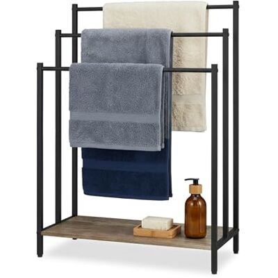 Relaxdays rund spegel, Ø 50 cm, med ram, väggspegel för hall, badrum, vardagsrum, hallspegel för upphängning, svart Relaxdays rund spegel, Ø 50 cm, med ram, väggspegel för hall, badrum, vardagsrum, hallspegel för upphängning, svart