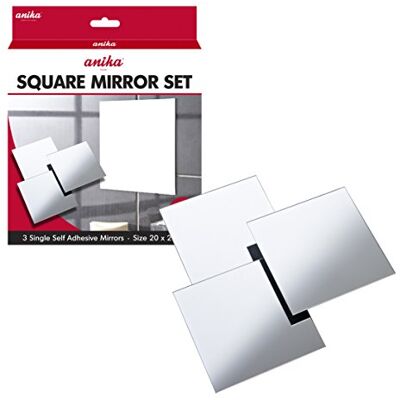 Anika 60340-pack med 3 självhäftande fyrkantiga speglar 20 cm/mångsidiga och funktionella/lätta att installera/eleganta och moderna (förpackningen kan variera) Anika 60340-pack med 3 självhäftande fyrkantiga speglar 20 cm/mångsidiga och funktionella/lätta att installera/eleganta och moderna (förpackningen kan variera)