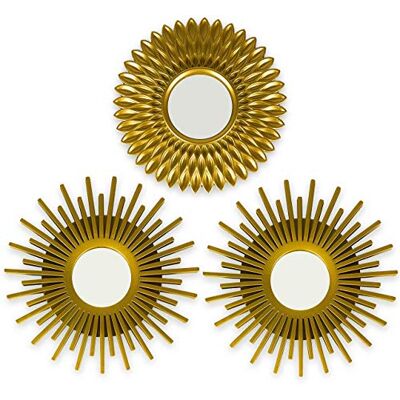 BONNYCO Väggspegel 3 Pack, Guldspeglar för Vardagsrum, Hem Dekoration, Sovrum. Rund Spegel att Hänga upp. Väggdekor. Små Speglar, Tillbehör Hemmet. Gåvor för Kvinna och Mamma BONNYCO Väggspegel 3 Pack, Guldspeglar för Vardagsrum, Hem Dekoration, Sovrum. Rund Spegel att Hänga upp. Väggdekor. Små Speglar, Tillbehör Hemmet. Gåvor för Kvinna och Mamma