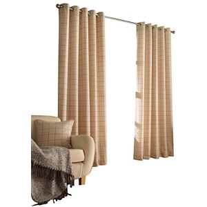 Furn Ellis Fönsterkarm Rutor Ögonhål Gardiner - Naturlig - 117cm x 137cm Furn Ellis Fönsterkarm Rutor Ögonhål Gardiner - Naturlig - 117cm x 137cm