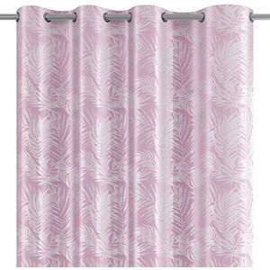AmeliaHome Velvet Silver Leaves Rosa Gardin - Gardin AmeliaHome Velvet Silver Leaves Rosa Gardin - Gardin