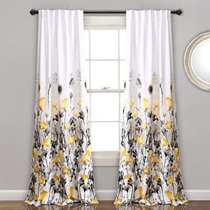 LUSH DECOR Trädgårds Gardiner - Dubbla Genomskinliga Blommiga Draperier - 16T003345 LUSH DECOR Trädgårds Gardiner - Dubbla Genomskinliga Blommiga Draperier - 16T003345