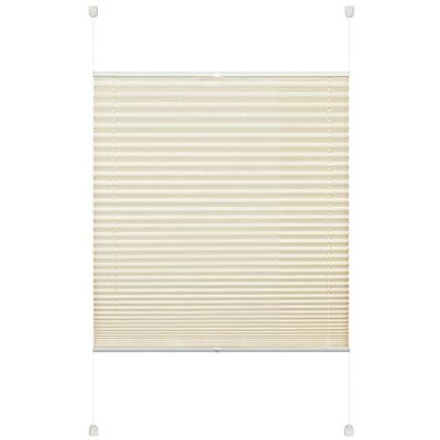 Deco Company plisségardin att klämma fast, ogenomskinlig plisserad rullgardin, Alla monteringsdelar ingår, EASYFIX plisségardin fastspänd med 2 manöverskenor, Beige, 100 x 130 cm (BxH) Deco Company plisségardin att klämma fast, ogenomskinlig plisserad rullgardin, Alla monteringsdelar ingår, EASYFIX plisségardin fastspänd med 2 manöverskenor, Beige, 100 x 130 cm (BxH)