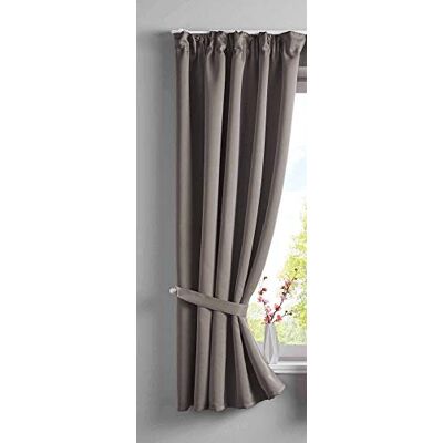 Gardinenbox Gardin ogenomskinlig "Newyork" dolda slingor taupe H x B 160 x 140 cm, 1-pack termisk gardin, mörkläggningsgardin, mörkläggningsgardin, ljudisolerande, Oeko-Tex veckband, gardinomslag, 2020610 Gardinenbox Gardin ogenomskinlig "Newyork" dolda slingor taupe H x B 160 x 140 cm, 1-pack termisk gardin, mörkläggningsgardin, mörkläggningsgardin, ljudisolerande, Oeko-Tex veckband, gardinomslag, 2020610