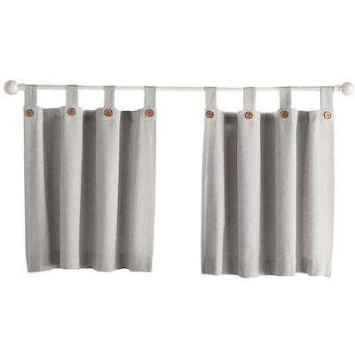 Elrene Home Fashions Tucker enfärgade fönstergardiner för kök eller badrum, 76 cm x 61 cm, grå, set med 2 Elrene Home Fashions Tucker enfärgade fönstergardiner för kök eller badrum, 76 cm x 61 cm, grå, set med 2
