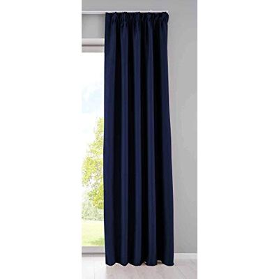 Gardinenbox Gardin ogenomskinlig "NewYork" dolda öglor, blå, H x B 245 x 140 cm, 1-pack termogardin, mörkläggningsgardin, mörkläggningsgardin, ljudisolerande, Oeko-Tex veckband, gardinomslag, 2020610 Gardinenbox Gardin ogenomskinlig "NewYork" dolda öglor, blå, H x B 245 x 140 cm, 1-pack termogardin, mörkläggningsgardin, mörkläggningsgardin, ljudisolerande, Oeko-Tex veckband, gardinomslag, 2020610