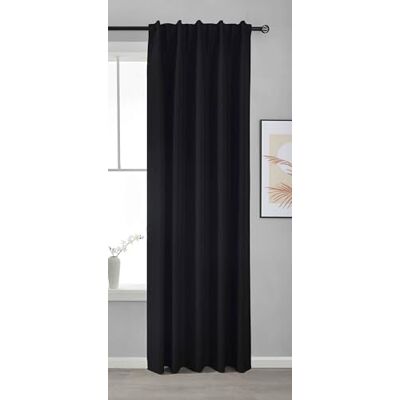 Gardinenbox Gardinlåda premium mörkläggningsgardin H x B 245 x 140 cm, svart "Boston Dark", 100% mörkläggning med multibandupphängning, 2023600 Gardinenbox Gardinlåda premium mörkläggningsgardin H x B 245 x 140 cm, svart "Boston Dark", 100% mörkläggning med multibandupphängning, 2023600