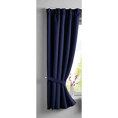 Gardinenbox Gardin ogenomskinlig "NewYork" dolda öglor, blå, H x B 160 x 140 cm, 1-pack termisk gardin, mörkläggningsgardin, mörkläggningsgardin, ljudisolerande, Oeko-Tex veckband, gardinomslag, 2020610 Gardinenbox Gardin ogenomskinlig "NewYork" dolda öglor, blå, H x B 160 x 140 cm, 1-pack termisk gardin, mörkläggningsgardin, mörkläggningsgardin, ljudisolerande, Oeko-Tex veckband, gardinomslag, 2020610