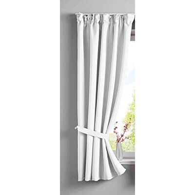 Gardinenbox Gardin ogenomskinlig "Newyork" dolda öglor, vit, H x B 160 x 140 cm, 1-pack termisk gardin, mörkläggningsgardin, mörkläggningsgardin, ljudisolerande, Oeko-Tex veckband, gardinomslag, 2020610 Gardinenbox Gardin ogenomskinlig "Newyork" dolda öglor, vit, H x B 160 x 140 cm, 1-pack termisk gardin, mörkläggningsgardin, mörkläggningsgardin, ljudisolerande, Oeko-Tex veckband, gardinomslag, 2020610