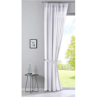 Gardinenbox Gardinlåda Gardine »Nizza« bomull-voile halvvoile transparent butik med gardinband och tunnelflöde, 100% polyester, vit, H x B 254 x 135 cm Gardinenbox Gardinlåda Gardine »Nizza« bomull-voile halvvoile transparent butik med gardinband och tunnelflöde, 100% polyester, vit, H x B 254 x 135 cm
