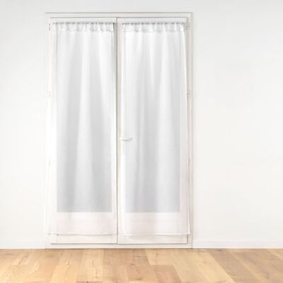 Douceur d'Intérieur , Rakt par stångpass (2 x 70 x 240 cm), vit puff, sandblästrad slöja med pompoms Douceur d'Intérieur , Rakt par stångpass (2 x 70 x 240 cm), vit puff, sandblästrad slöja med pompoms
