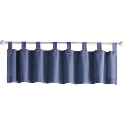 Elrene Home Fashions Knapp fönster gardin kök hylla, blå Elrene Home Fashions Knapp fönster gardin kök hylla, blå