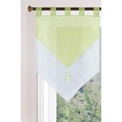 Gardinenbox Gardinlåda skivgardin H x B 90 x 60 cm äppelgrön "GERA" tvåskikts voile slingor skivhängare Panneaux, 2023710 Gardinenbox Gardinlåda skivgardin H x B 90 x 60 cm äppelgrön "GERA" tvåskikts voile slingor skivhängare Panneaux, 2023710