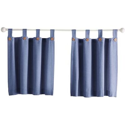 Elrene Home Fashions Knappfönster kök/afé och badrumsnivå 2-pack, blå Elrene Home Fashions Knappfönster kök/afé och badrumsnivå 2-pack, blå