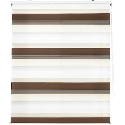 Decorblind Estor Rollable Dubbel Layer Natt och dag Installation Vägg eller Tak, Mätning Stor: 140x180 Bredd x Lång/Mätning Tyg Estor: 137x175 – Estor Tricolor Brun-Cream-Vit, Estor Fönster Decorblind Estor Rollable Dubbel Layer Natt och dag Installation Vägg eller Tak, Mätning Stor: 140x180 Bredd x Lång/Mätning Tyg Estor: 137x175 – Estor Tricolor Brun-Cream-Vit, Estor Fönster