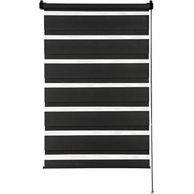 Gardinia Deco Company Duo gardin som monteras med klämmor, Behöver inte borras fast, Polyester, 45 x 150 cm, Svart Gardinia Deco Company Duo gardin som monteras med klämmor, Behöver inte borras fast, Polyester, 45 x 150 cm, Svart