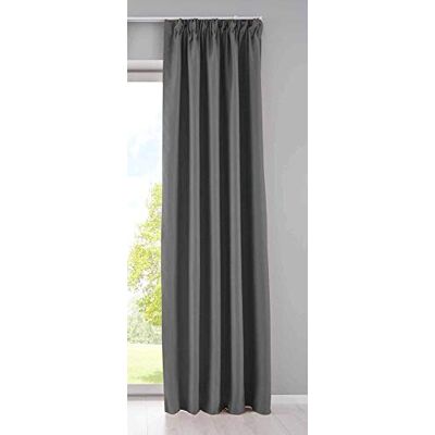 Gardinenbox Gardin ogenomskinlig "NewYork" dolda slingor mörkgrå H x B 225 x 140 cm, 1-pack termogardin, mörkläggningsgardin, mörkläggningsgardin, ljudisolerande, Oeko-Tex veckband, gardinomslag, 2020610 Gardinenbox Gardin ogenomskinlig "NewYork" dolda slingor mörkgrå H x B 225 x 140 cm, 1-pack termogardin, mörkläggningsgardin, mörkläggningsgardin, ljudisolerande, Oeko-Tex veckband, gardinomslag, 2020610