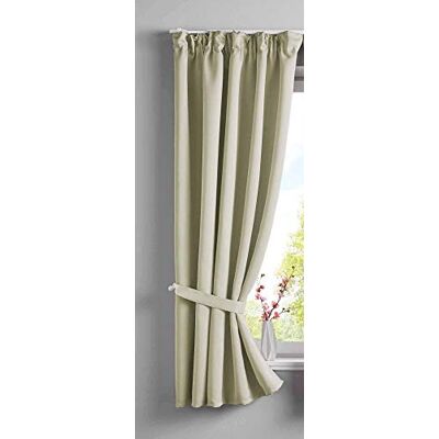 Gardinenbox Gardin ogenomskinlig "NewYork" dolda slingor beige H x B 160 x 140 cm, 1-pack termisk gardin, mörkläggningsgardin, mörkläggningsgardin, ljudisolerande, Oeko-Tex veckband, gardinomslag, 2020610 Gardinenbox Gardin ogenomskinlig "NewYork" dolda slingor beige H x B 160 x 140 cm, 1-pack termisk gardin, mörkläggningsgardin, mörkläggningsgardin, ljudisolerande, Oeko-Tex veckband, gardinomslag, 2020610