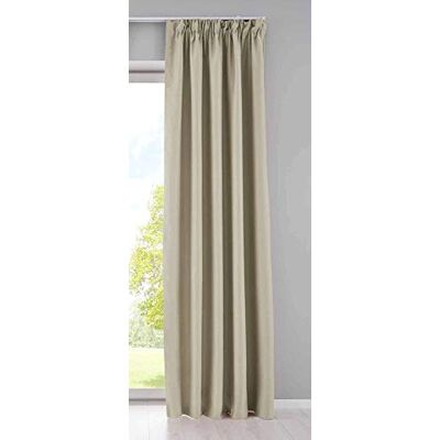Gardinenbox Gardin ogenomskinlig "Newyork" dolda slingor beige HxB 225 x 295 cm 1-pack termisk gardin mörkläggningsgardin mörkläggning ljudisolerande Oeko-Tex veckband romersk hållare, 2020610 Gardinenbox Gardin ogenomskinlig "Newyork" dolda slingor beige HxB 225 x 295 cm 1-pack termisk gardin mörkläggningsgardin mörkläggning ljudisolerande Oeko-Tex veckband romersk hållare, 2020610