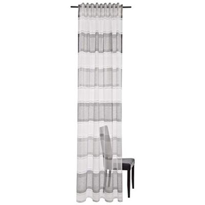 Homing halbtransparenter Vorhang quergestreift weiß-grau (1Stück) 245 x 140 cm (HxB) Homing halbtransparenter Vorhang quergestreift weiß-grau (1Stück) 245 x 140 cm (HxB)