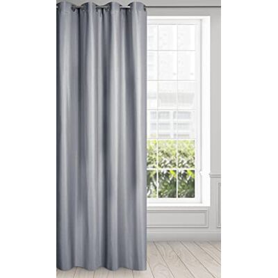 Eurofirany Essme gardin glänsande öljetter slät trend elegant hög kvalitet sovrum vardagsrum, silver, 140 x 250 cm Eurofirany Essme gardin glänsande öljetter slät trend elegant hög kvalitet sovrum vardagsrum, silver, 140 x 250 cm