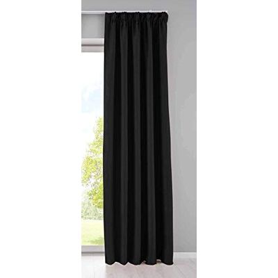 Gardinenbox Gardin ogenomskinlig "NewYork" dolda öglor, svart, H x B 225 x 295 cm, 1-pack termisk gardin, mörkläggningsgardin, mörkläggningsgardin, ljudisolerande, Oeko-Tex veckband, gardinomslag, 2020610 Gardinenbox Gardin ogenomskinlig "NewYork" dolda öglor, svart, H x B 225 x 295 cm, 1-pack termisk gardin, mörkläggningsgardin, mörkläggningsgardin, ljudisolerande, Oeko-Tex veckband, gardinomslag, 2020610