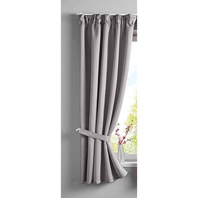 Gardinenbox Gardin ogenomskinlig "Newyork" dolda slingor grå HxB 160 x 140 cm 1-pack termisk gardin mörkläggningsgardin mörkläggning ljudisolerande Oeko-Tex veckband romersk hållare, 2020610 Gardinenbox Gardin ogenomskinlig "Newyork" dolda slingor grå HxB 160 x 140 cm 1-pack termisk gardin mörkläggningsgardin mörkläggning ljudisolerande Oeko-Tex veckband romersk hållare, 2020610