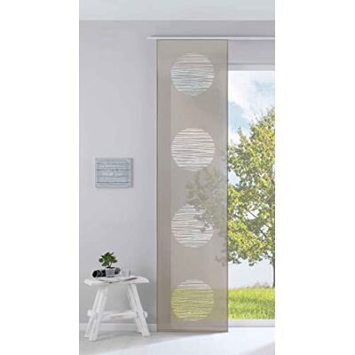 Gardinenbox Modern ytgardin, rumsavskiljare, skjutgardin, "cirkel", H x B 245 x 60 cm, brungrå av högkvalitativt utbrännartyg, med panelvagn, viktstång, 85612 Gardinenbox Modern ytgardin, rumsavskiljare, skjutgardin, "cirkel", H x B 245 x 60 cm, brungrå av högkvalitativt utbrännartyg, med panelvagn, viktstång, 85612