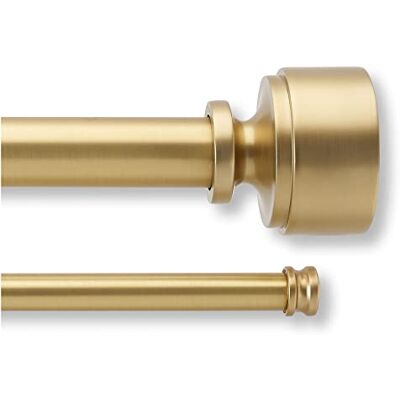 MODE Premium Collection dubbel gardinstång set med mod dörrknopp ändstycken – 72 till 365 cm, guld MODE Premium Collection dubbel gardinstång set med mod dörrknopp ändstycken – 72 till 365 cm, guld