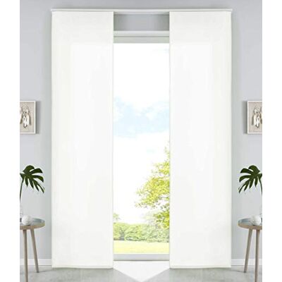 Gardinenbox Uppsättning av 2 glidande gardiner ytgardiner mikrofibergardin glidande H x B 245 x 60 cm gräddvit panelvagn viktstänger, 85600N2 Gardinenbox Uppsättning av 2 glidande gardiner ytgardiner mikrofibergardin glidande H x B 245 x 60 cm gräddvit panelvagn viktstänger, 85600N2