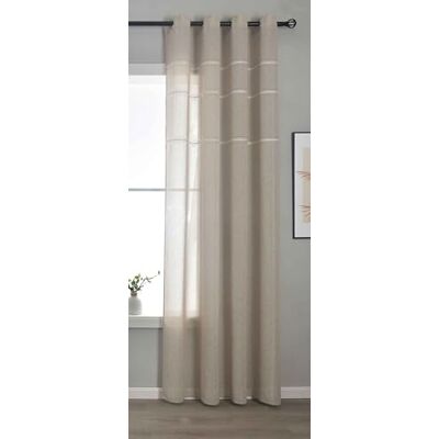 Gardinenbox Halvtransparent gardin med öljetter H x B 245 x 145 cm brungrå "Leipzig" kedjemönster ljusgenomsläpplig elegant struktur 202450 Gardinenbox Halvtransparent gardin med öljetter H x B 245 x 145 cm brungrå "Leipzig" kedjemönster ljusgenomsläpplig elegant struktur 202450
