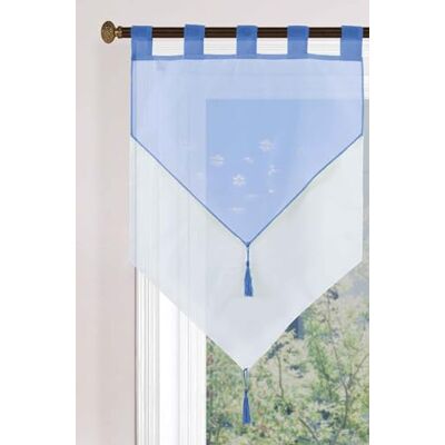 Gardinenbox Gardinlåda skivgardin H x B 90 x 60 cm blå "GERA" tvåskikts voile slingor skivhängare Panneaux, 2023710 Gardinenbox Gardinlåda skivgardin H x B 90 x 60 cm blå "GERA" tvåskikts voile slingor skivhängare Panneaux, 2023710