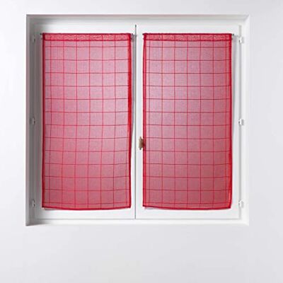 Douceur d'Intérieur Mjukhet i interiören, par raka veilage passerar stång 2 x 60 x 160 cm fantasisandblästrad segel, röd Eulalie Douceur d'Intérieur Mjukhet i interiören, par raka veilage passerar stång 2 x 60 x 160 cm fantasisandblästrad segel, röd Eulalie
