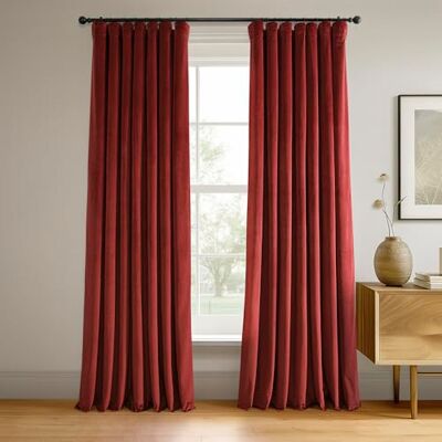 HPD Half Price Drapes Mörkläggningsgardin, signaturfärger, sammet, 1 panel, 4-lagers fodring, fönstergardiner hotell, termiska, för sovrum och vardagsrum, 127 B x 244 L, rödbrun (Crimson Rust) HPD Half Price Drapes Mörkläggningsgardin, signaturfärger, sammet, 1 panel, 4-lagers fodring, fönstergardiner hotell, termiska, för sovrum och vardagsrum, 127 B x 244 L, rödbrun (Crimson Rust)