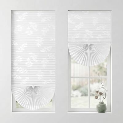 Sekey Plissee-hissgardin utan borrning, kan skäras till önskad storlek, Scalloped Roller självhäftande rullgardin, 40 x 130 cm, 2 st vit med mönster Sekey Plissee-hissgardin utan borrning, kan skäras till önskad storlek, Scalloped Roller självhäftande rullgardin, 40 x 130 cm, 2 st vit med mönster