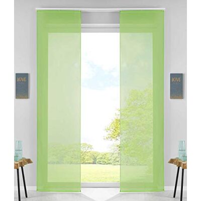 Gardinenbox Uppsättning av 2 skjutgardiner draperier gardin gardin gardin glidande komplett med panelbil viktstång, 100% polyester, äppelgrön, HxB 245 x 60 cm Gardinenbox Uppsättning av 2 skjutgardiner draperier gardin gardin gardin glidande komplett med panelbil viktstång, 100% polyester, äppelgrön, HxB 245 x 60 cm