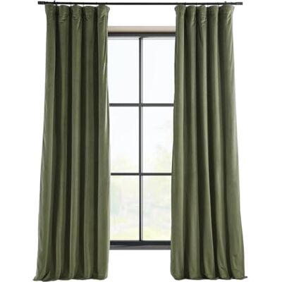 HPD Half Price Drapes Mörkläggningsgardin, signaturfärger, sammet, termiska, 1 panel, stångficka, isolerande, för vardagsrum och sovrumsfönster, 127 B x 244 L cm, grön (Hunter Green) HPD Half Price Drapes Mörkläggningsgardin, signaturfärger, sammet, termiska, 1 panel, stångficka, isolerande, för vardagsrum och sovrumsfönster, 127 B x 244 L cm, grön (Hunter Green)