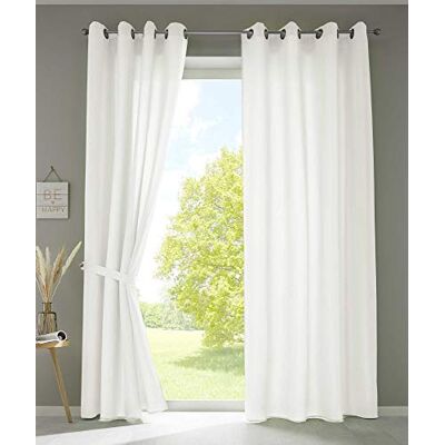 Gardinenbox 2-pack draperier sjal Ösen »Berlin« HxB 245 x 140 cm kräm iögonfallande mikrosatin ljusgenomsläpplig Uni Matt, 20405N2 Gardinenbox 2-pack draperier sjal Ösen »Berlin« HxB 245 x 140 cm kräm iögonfallande mikrosatin ljusgenomsläpplig Uni Matt, 20405N2