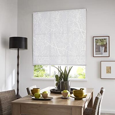 MADECOSTORE Siktande rullgardin trädmönster måste-räckvidd vit L 94 x H 250 cm MADECOSTORE Siktande rullgardin trädmönster måste-räckvidd vit L 94 x H 250 cm