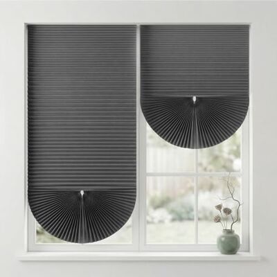 Sekey Plissee-hissgardin utan borrning, kan skäras till önskad storlek, Scalloped Roller självhäftande rullgardin, 40 x 130 cm, stilren, grå, 2 st Sekey Plissee-hissgardin utan borrning, kan skäras till önskad storlek, Scalloped Roller självhäftande rullgardin, 40 x 130 cm, stilren, grå, 2 st