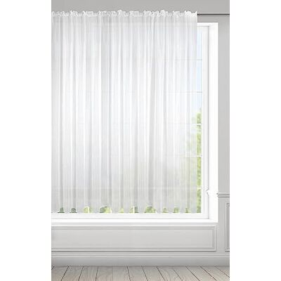 Eurofirany Frida Voile gardin med veckband – 1 st. Transparent gardin linneutseende, transparent enfärgad för sovrum, vardagsrum, barnrum, 400 x 150 cm, vit Eurofirany Frida Voile gardin med veckband – 1 st. Transparent gardin linneutseende, transparent enfärgad för sovrum, vardagsrum, barnrum, 400 x 150 cm, vit