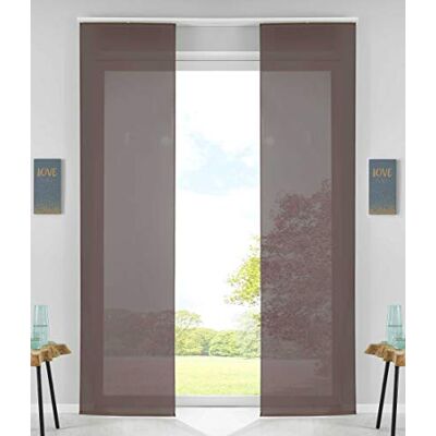Gardinenbox Uppsättning av 2 skjutgardiner, ytgardiner, gardin, skjuta, H x B 245 x 60 cm, brun, komplett med panelvagn, viktstång, 85589N2 Gardinenbox Uppsättning av 2 skjutgardiner, ytgardiner, gardin, skjuta, H x B 245 x 60 cm, brun, komplett med panelvagn, viktstång, 85589N2