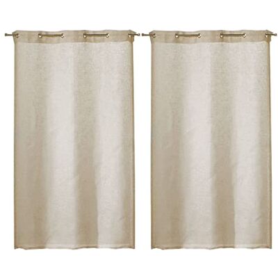 LINDER 0169/29/475RI draperier kaolin, med ögla, beige, 2 stycken, 70 x 120 LINDER 0169/29/475RI draperier kaolin, med ögla, beige, 2 stycken, 70 x 120